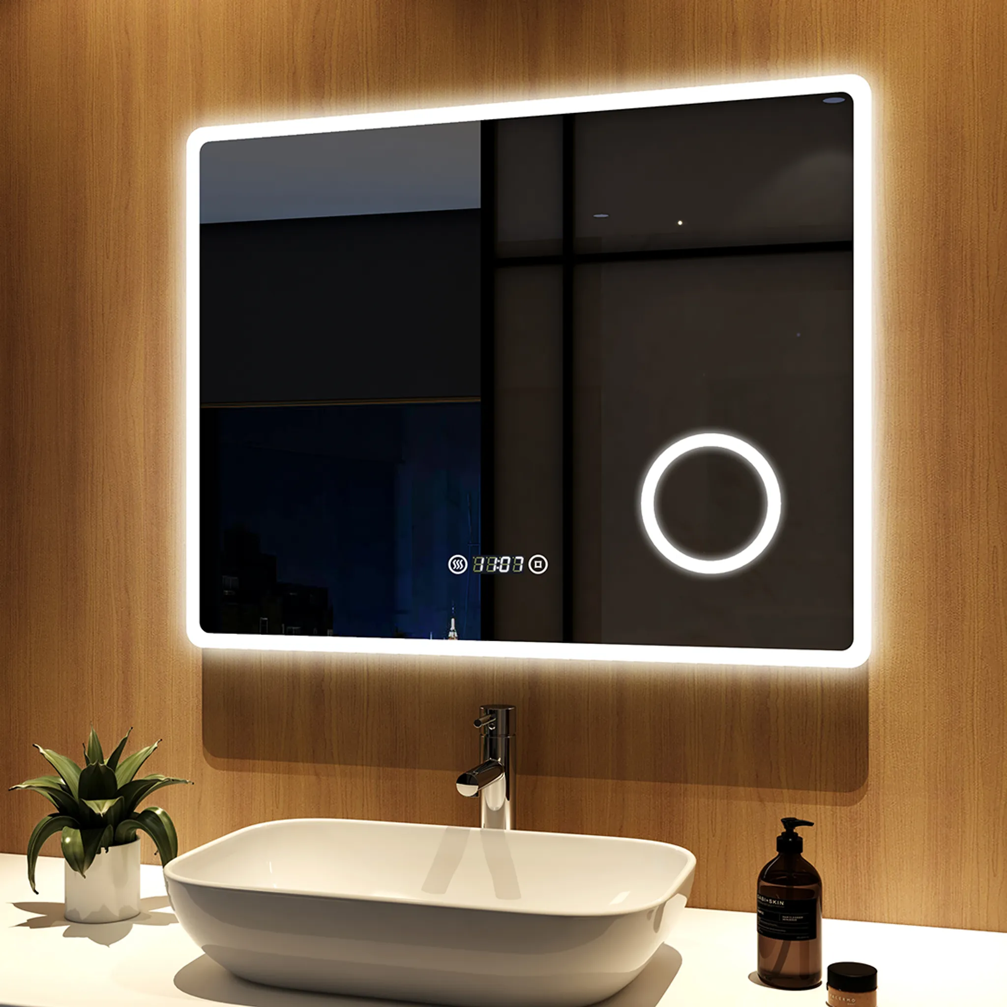 Meykoers 3000-6400K Specchio da parete con illuminazione a LED per bagno 