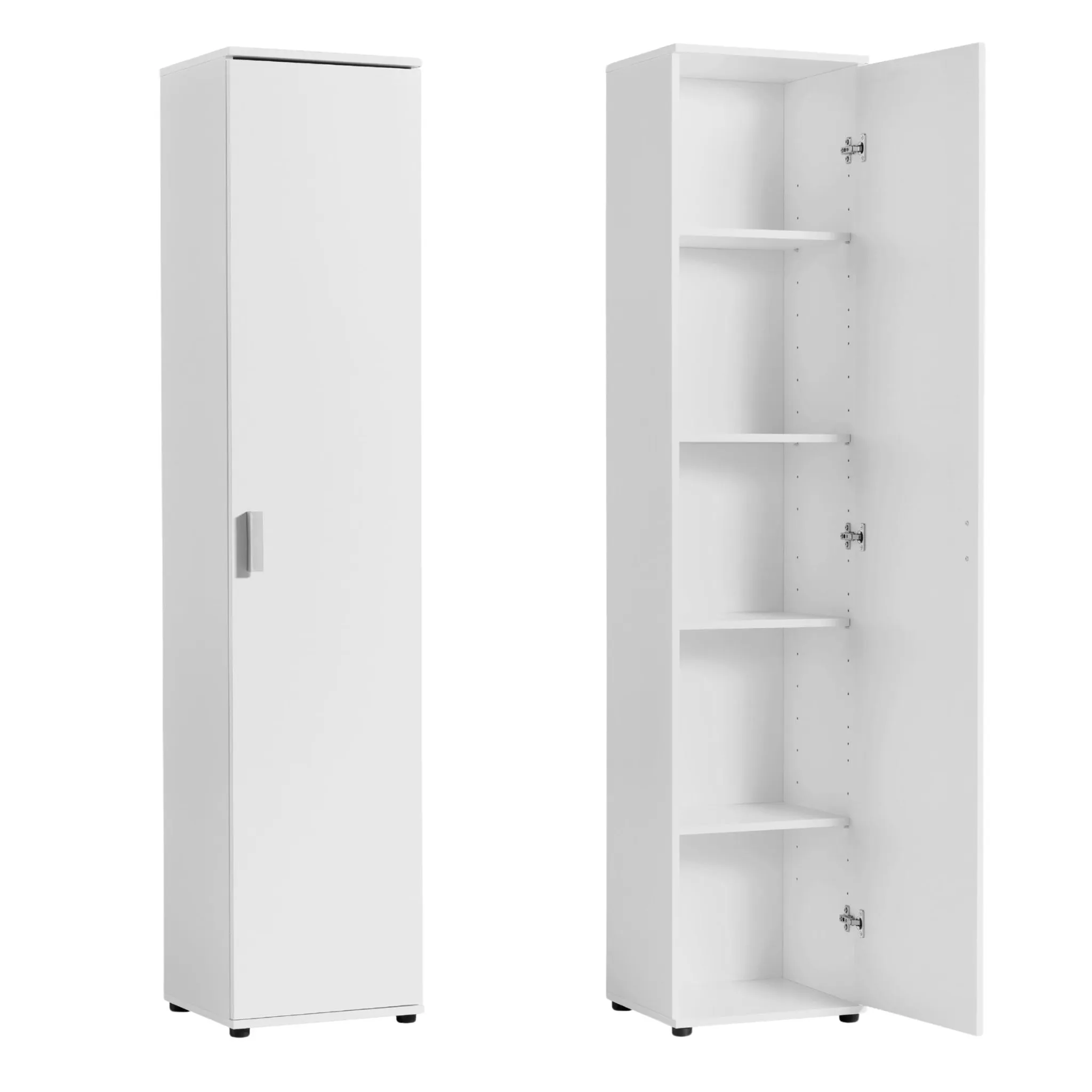 Schmaler Mehrzweckschrank 40 cm breit, Weiß