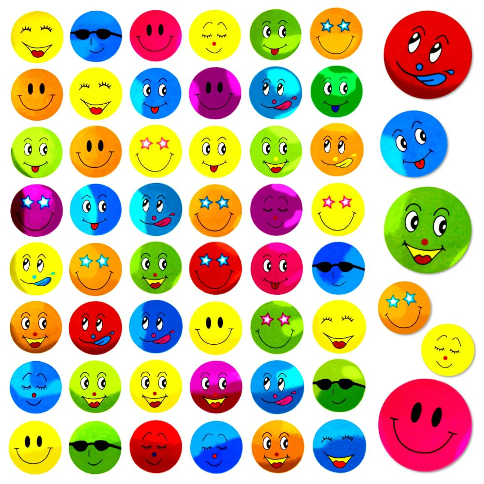 90s stickers 112 Smiley Sticker Smile Aufkleber Glitzer Emoji Set