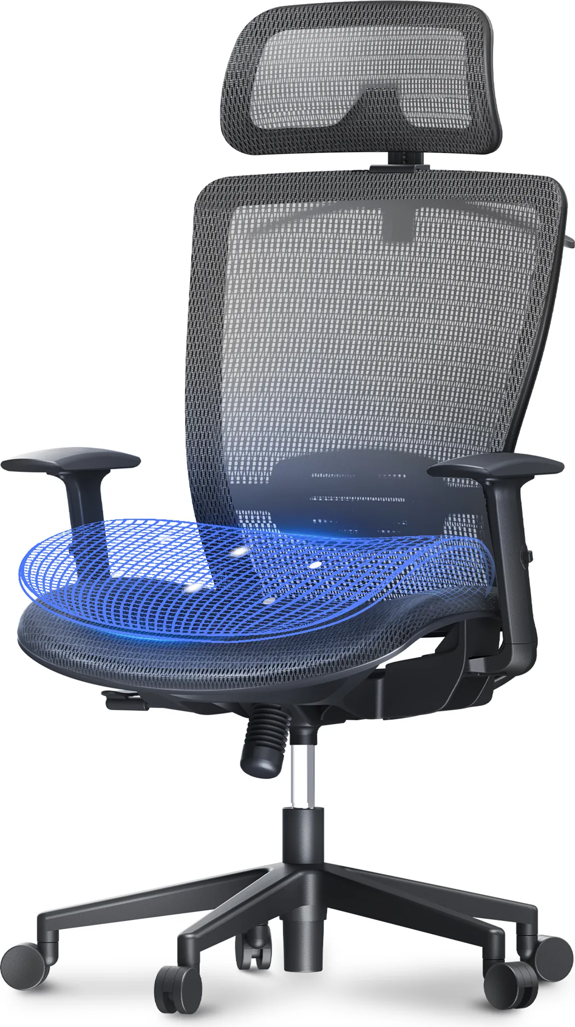 Sedia da Ufficio Esecutiva SucceBuy con Schienale Alto, Pelle PU Nera, Supporto Lombare Regolabile, Braccioli Imbottiti Ribaltabili | Leroy Merlin