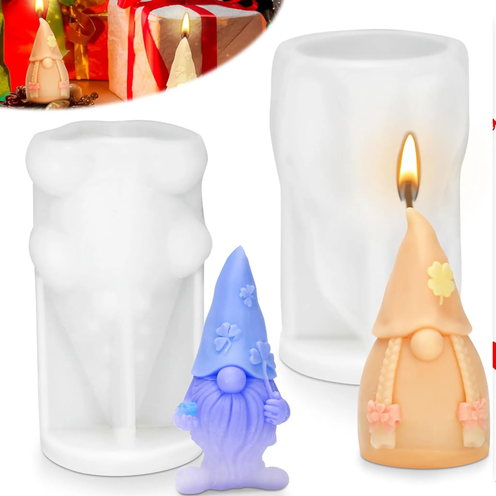 4-tlg. Schneemann Silikonformen Set - Für Kerzen, Seife & Epoxidharz, DIY Bastelset