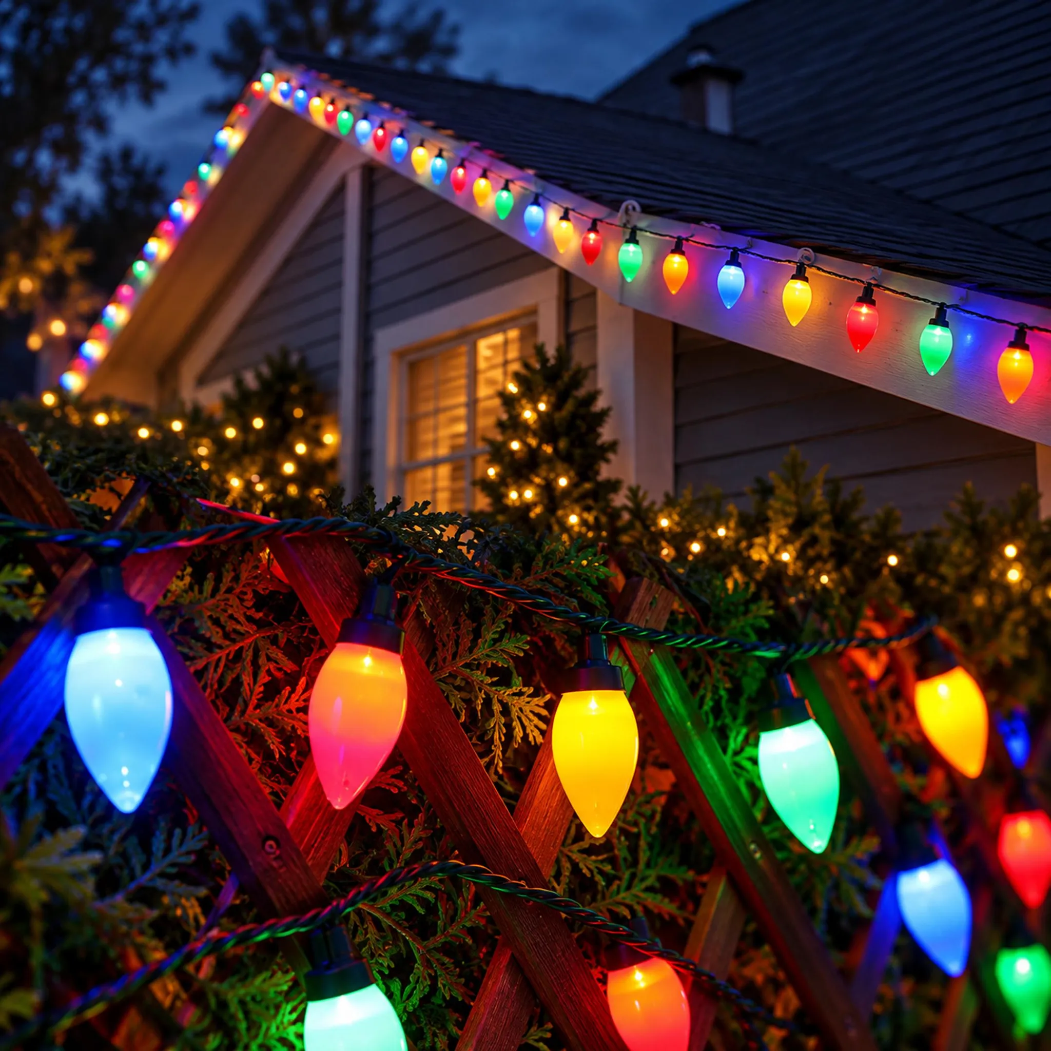 7M Bunt LED Lichterketten Innen Außen, Weihnachten Deko