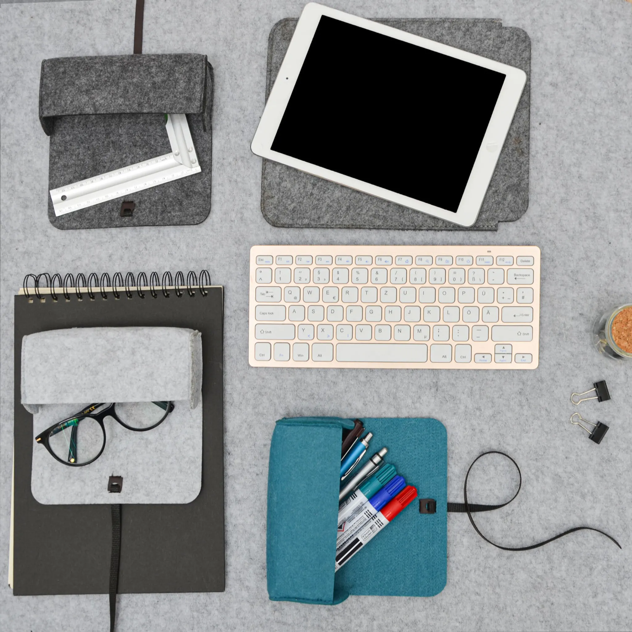 3 Hartschalen Brillenetuis - Mit Reißverschluss & Tragehaken Schwarz