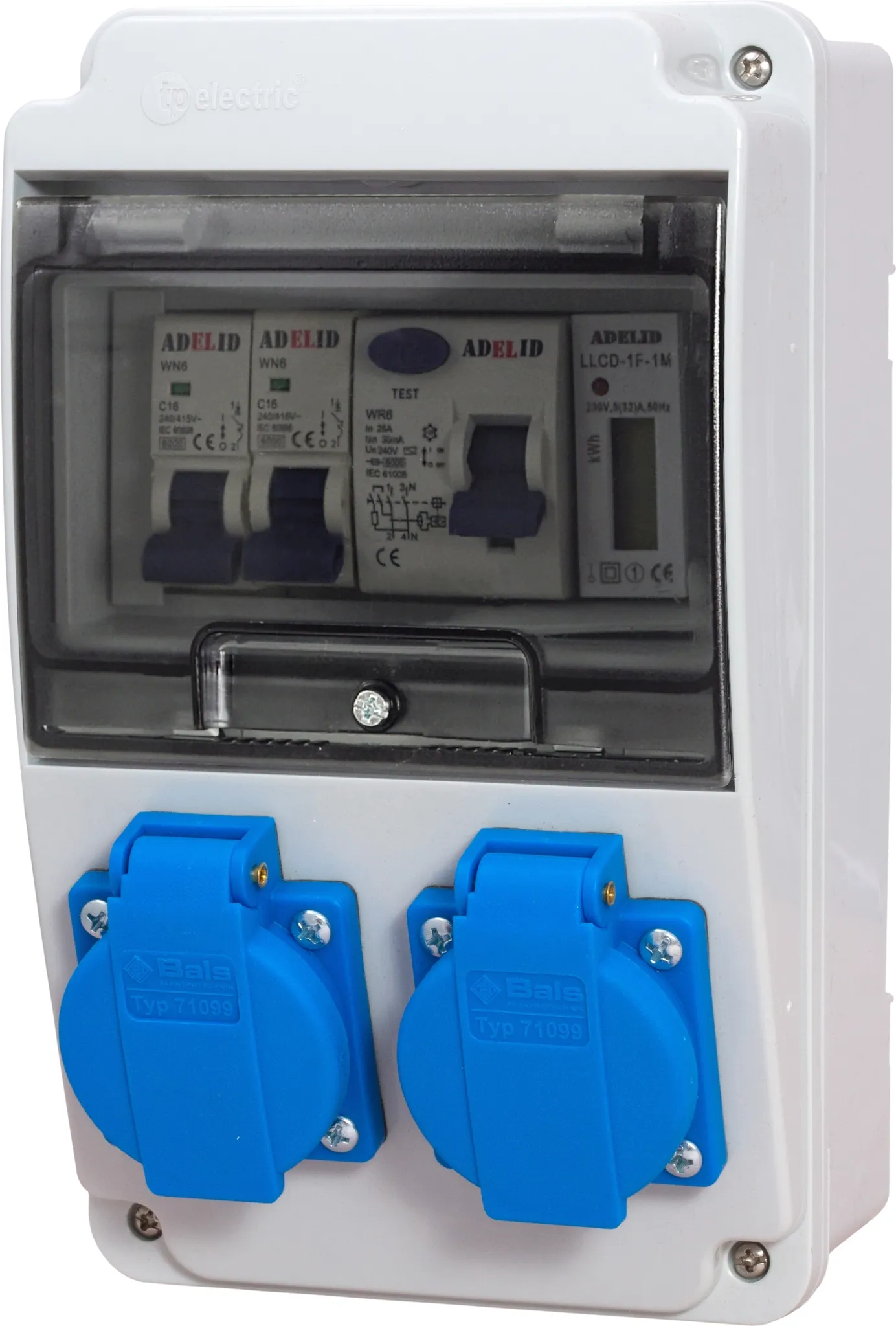 Ikodm Wandverteiler Mit CEE & Schuko Steckdosen | 2x 16A + 1x 32A CEE + 4x 230V | IP44, 5-polig