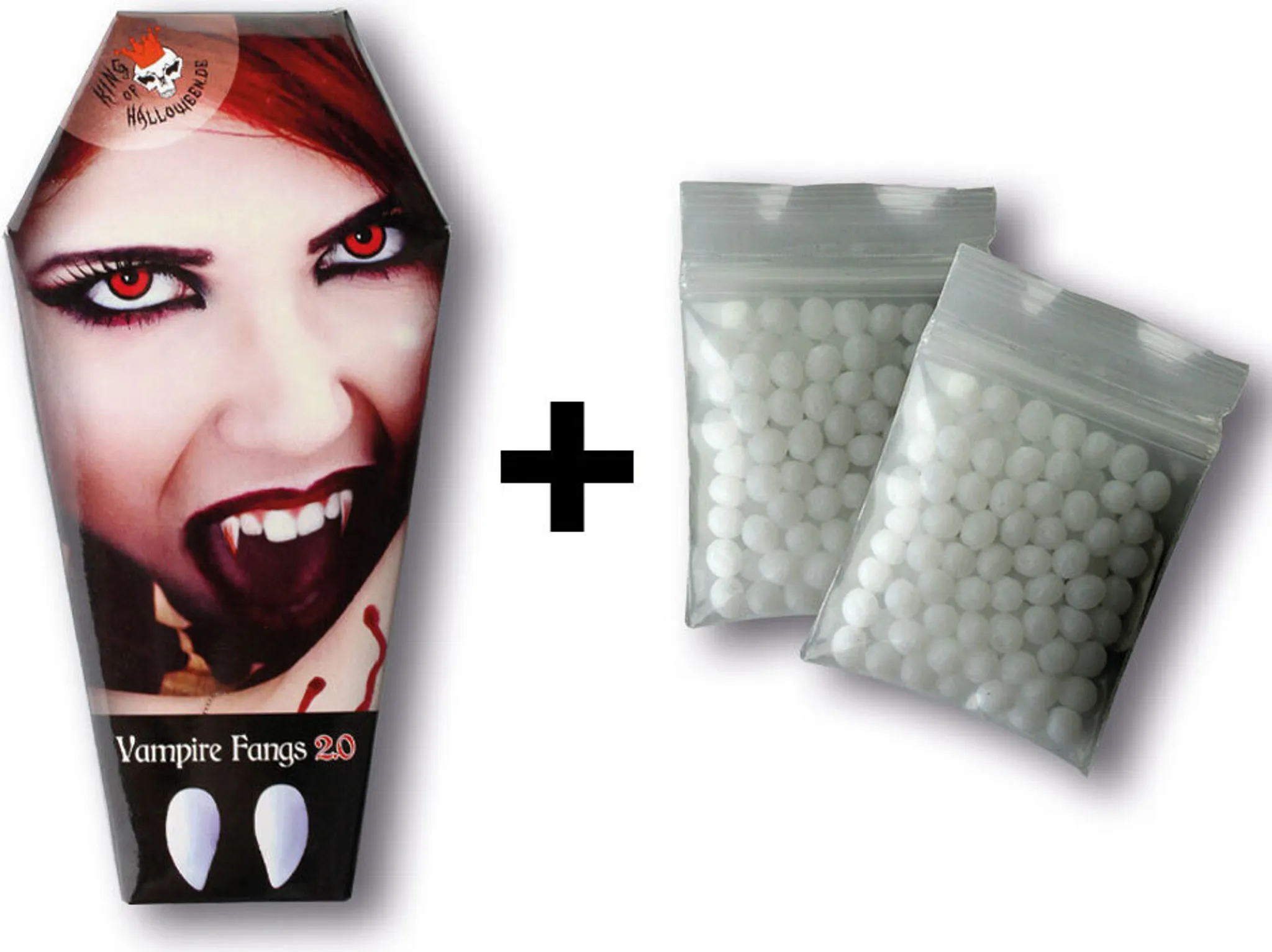 COMBLU Vampirzähne Set – 6 Paar Mit Festem Kleber Für Halloween & Cosplay (13mm, 15mm, 17mm)