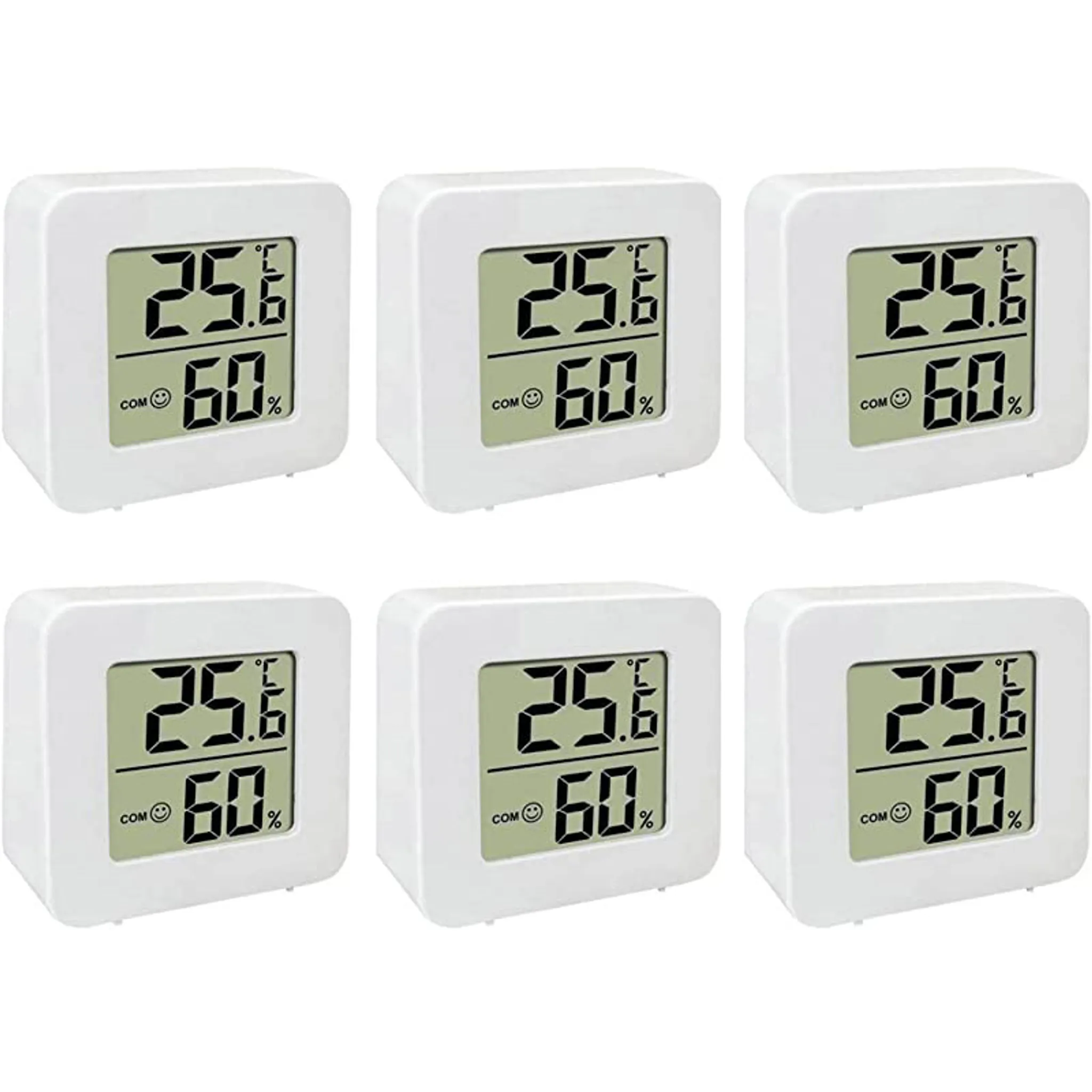 6 Stück Thermometer für Innenräume, Raumthermometer Digital Innen, Mini LCD Digital  Thermometer Hygrometer