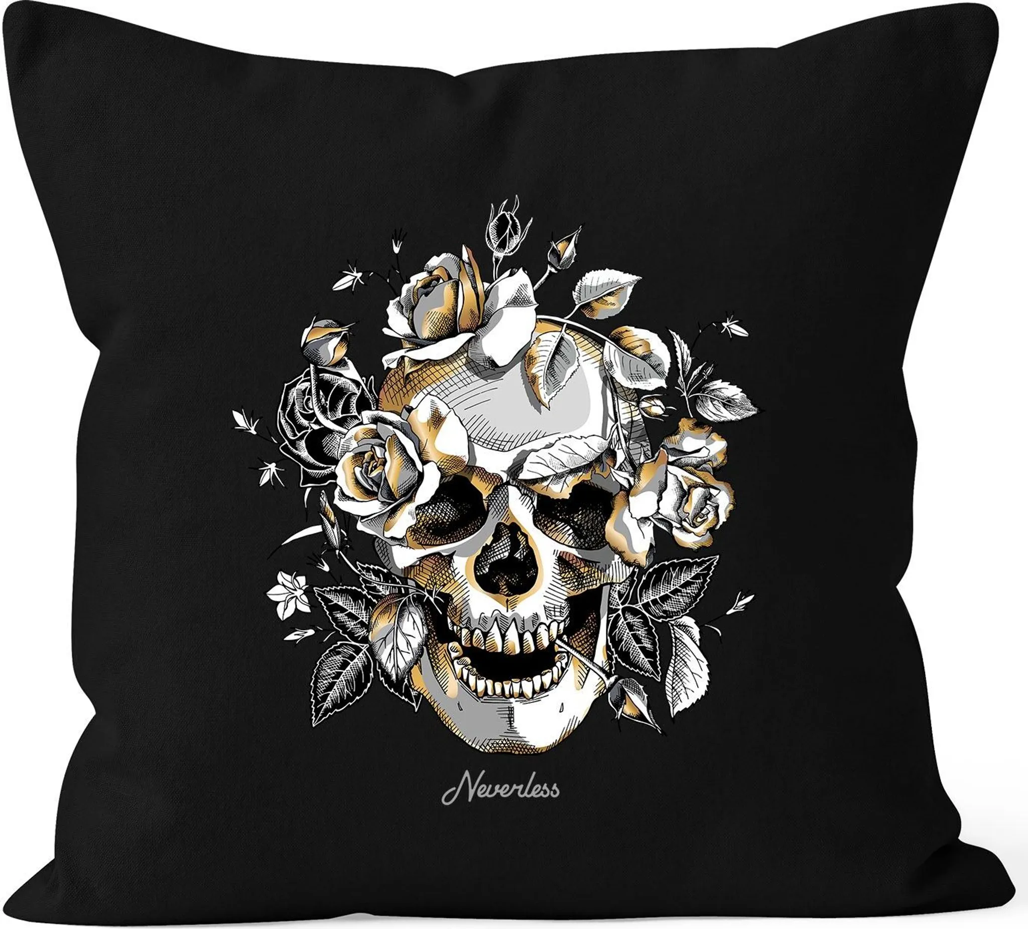 Autiga Turnbeutel Mit Totenkopf-Blumen-Print – Baumwolle, 37 X 46 Cm, 12 Liter Fassungsvermögen