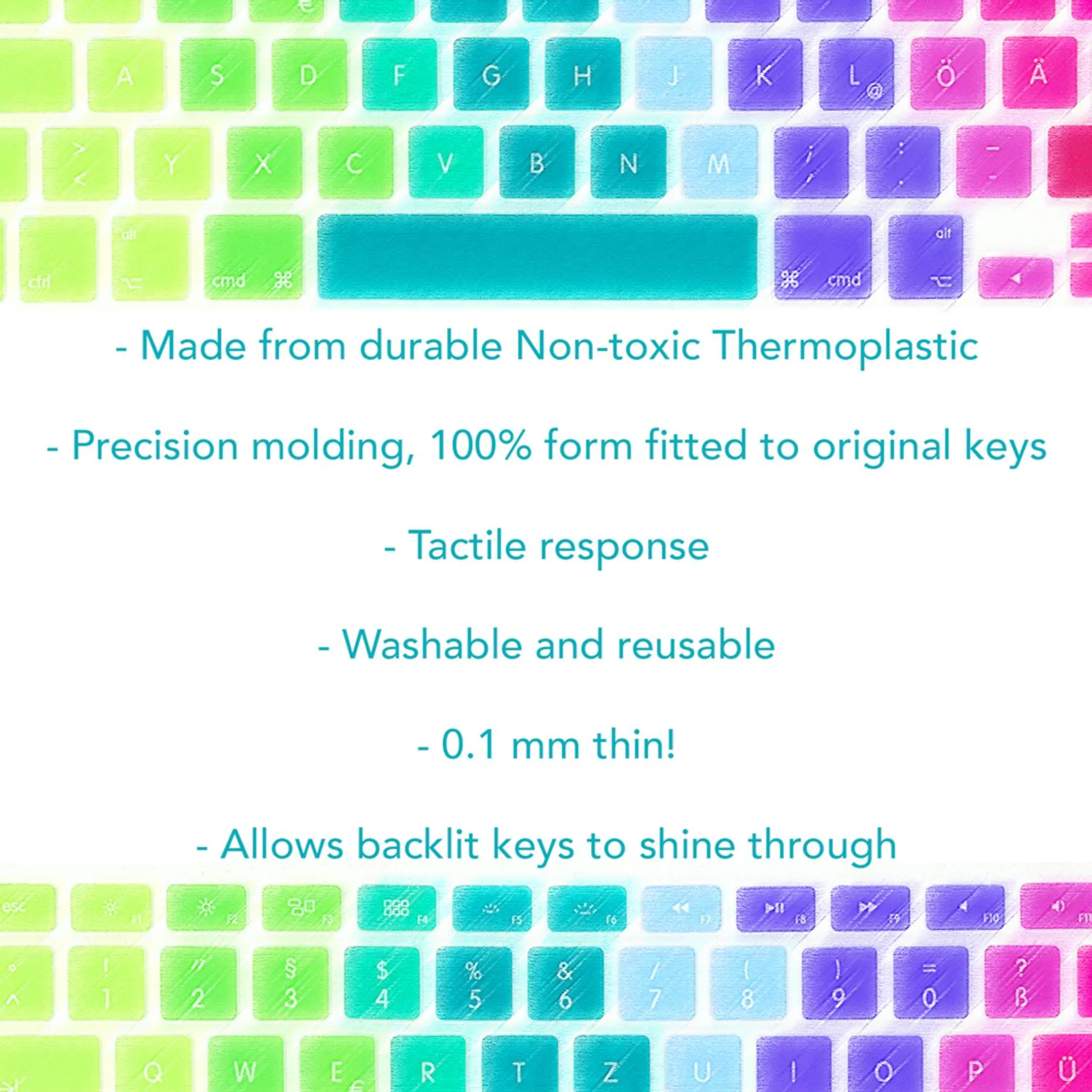 Farbe:Pink NALIA Keyboard Schutzfolie kompatibel mit MacBook AIR/PRO/PRO Retina 13 & 15 Zoll Tastaturschutz Mac Aufkleber Silikon unibody Abdeckung Cover Folie Dünn Transparent 