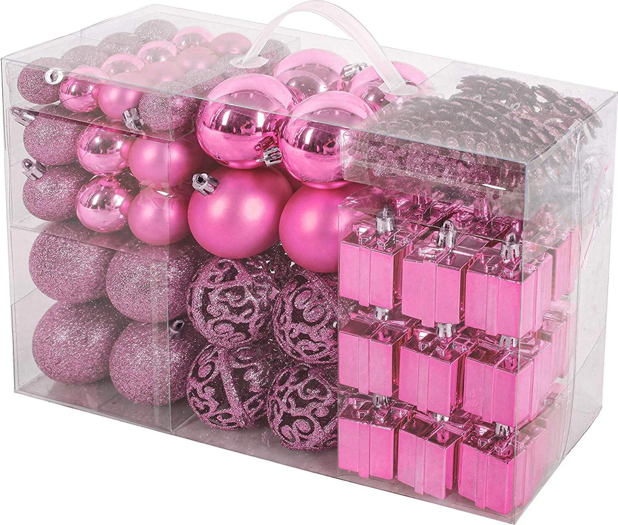 Palline di Natale infrangibili, ornamenti per decorazioni natalizie, palline per albero di Natale, ornamenti con anello per appendere per vacanze e decorazioni per feste, 36 pezzi, 4 cm