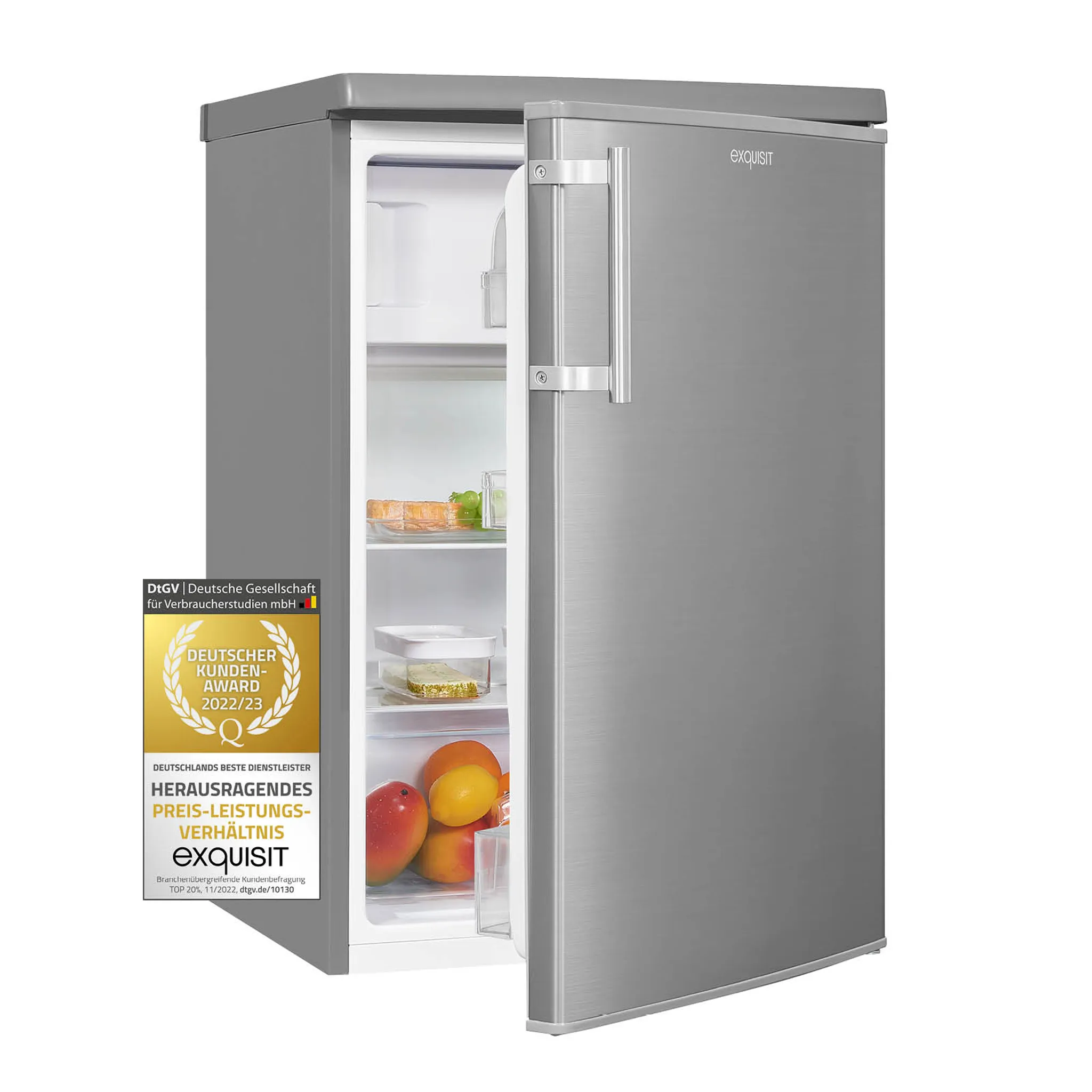 Exquisit Kühlschrank KS16-4-HE-040D inoxlook