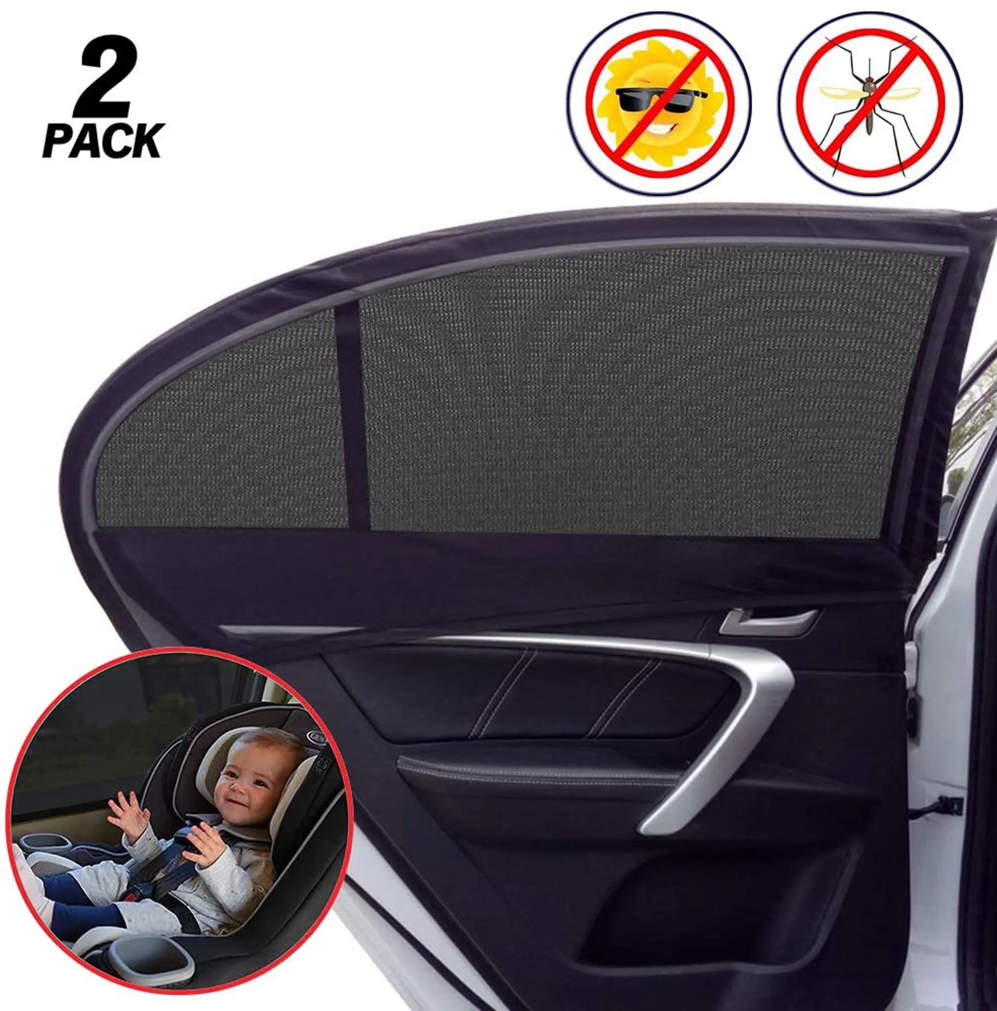 51 x 31 cm ideal für Babys und Kinder geeignet für die meisten Fahrzeuge Auto-Sonnenschutz-Blende 3 Stück 
