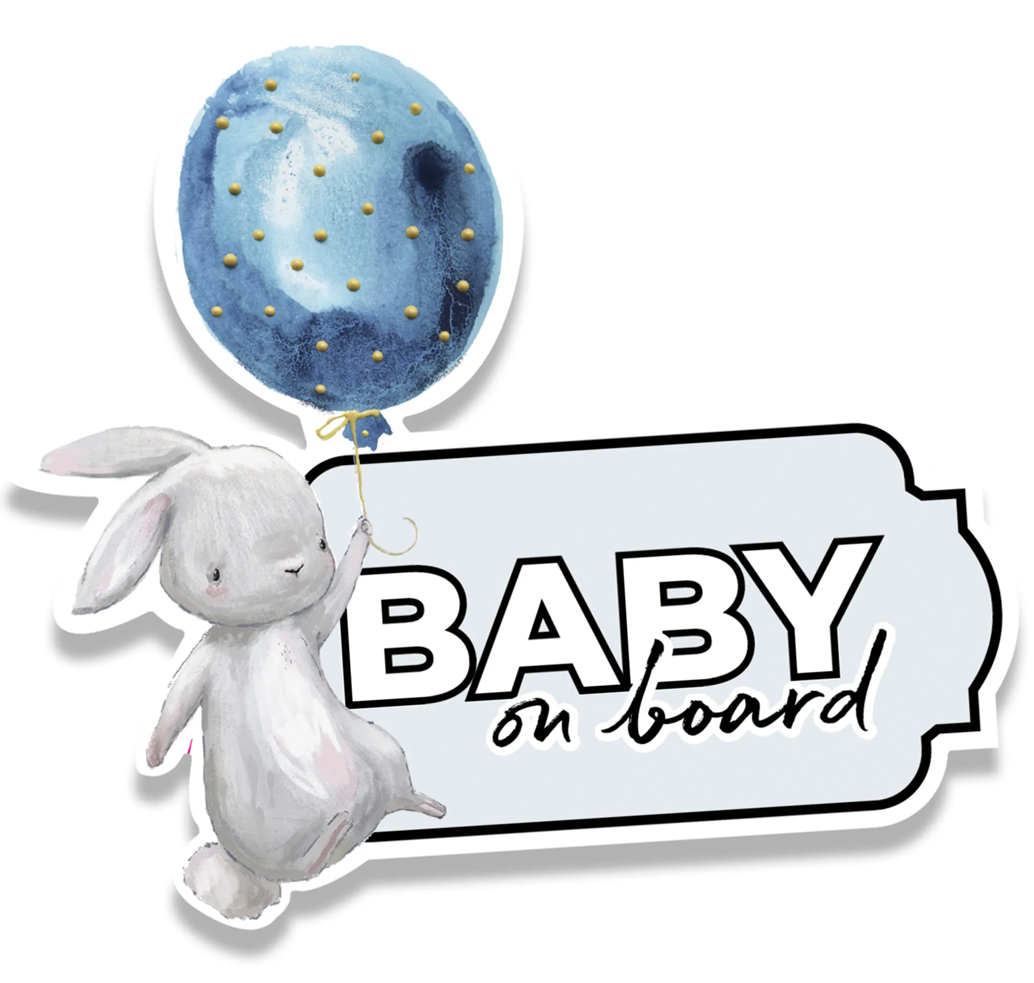 Auto Aufkleber Deko Baby On Board Sticker Weiss