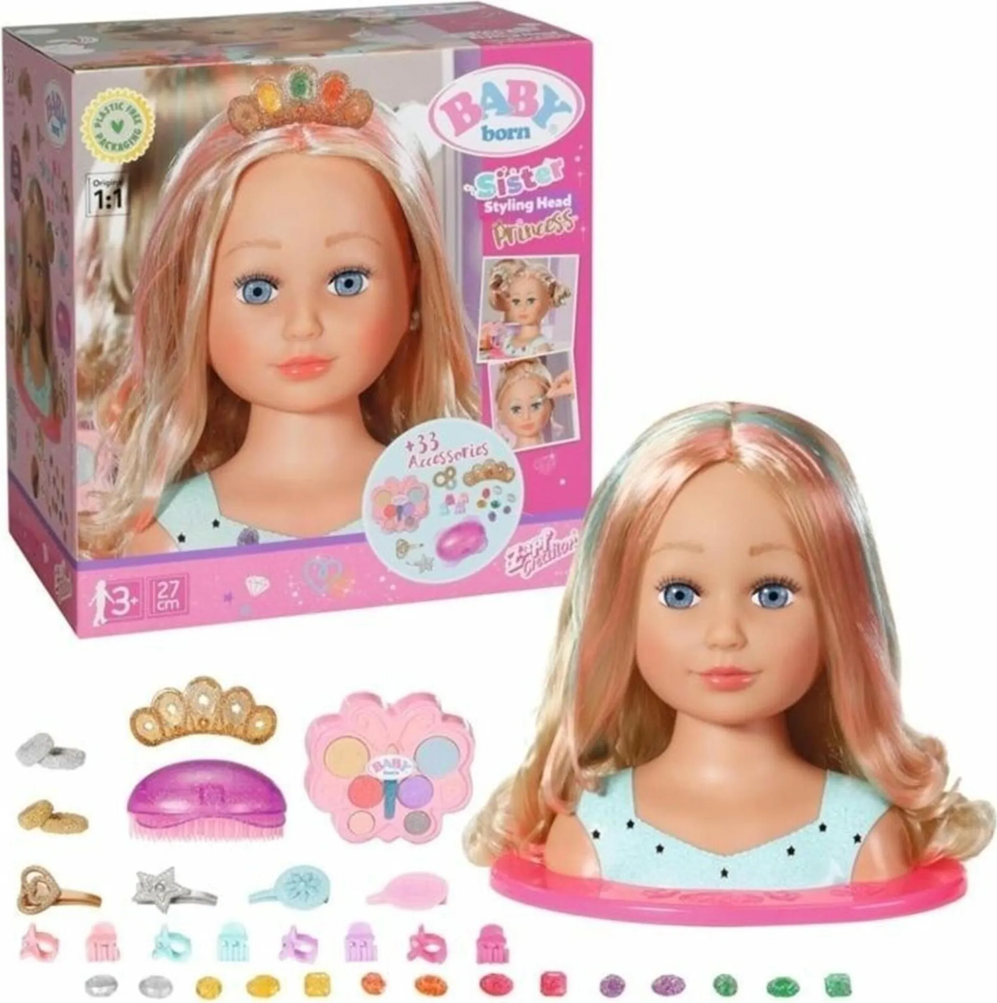 ZURU Sparkle Girlz Testa Per Styling Capelli - Con Accessori, Spazzola, Fermagli, Per Bambine - Foto 5