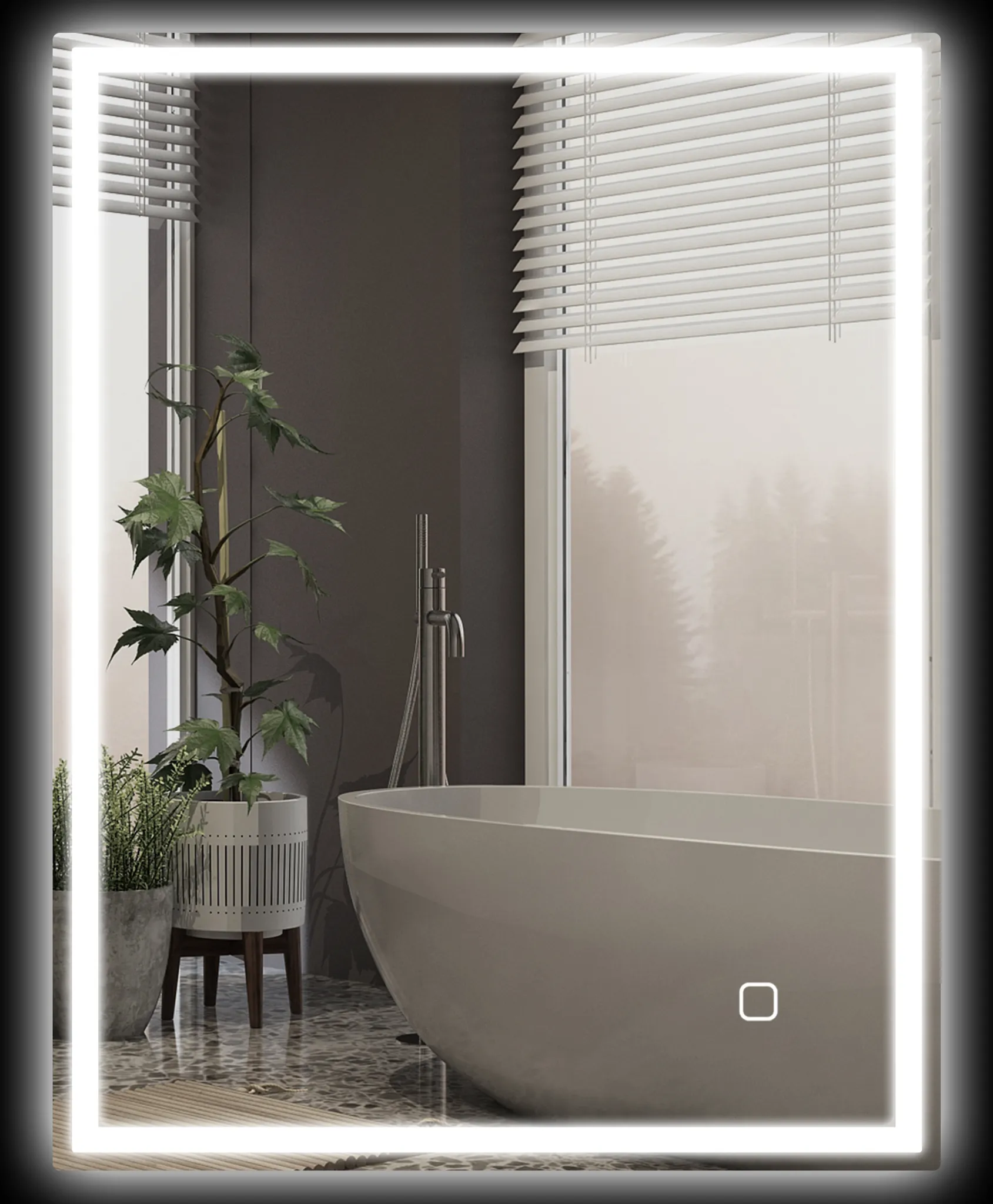 Specchio da bagno a LED 'Maratea' 80cm 3 colori di luce Touch e antiappannamento