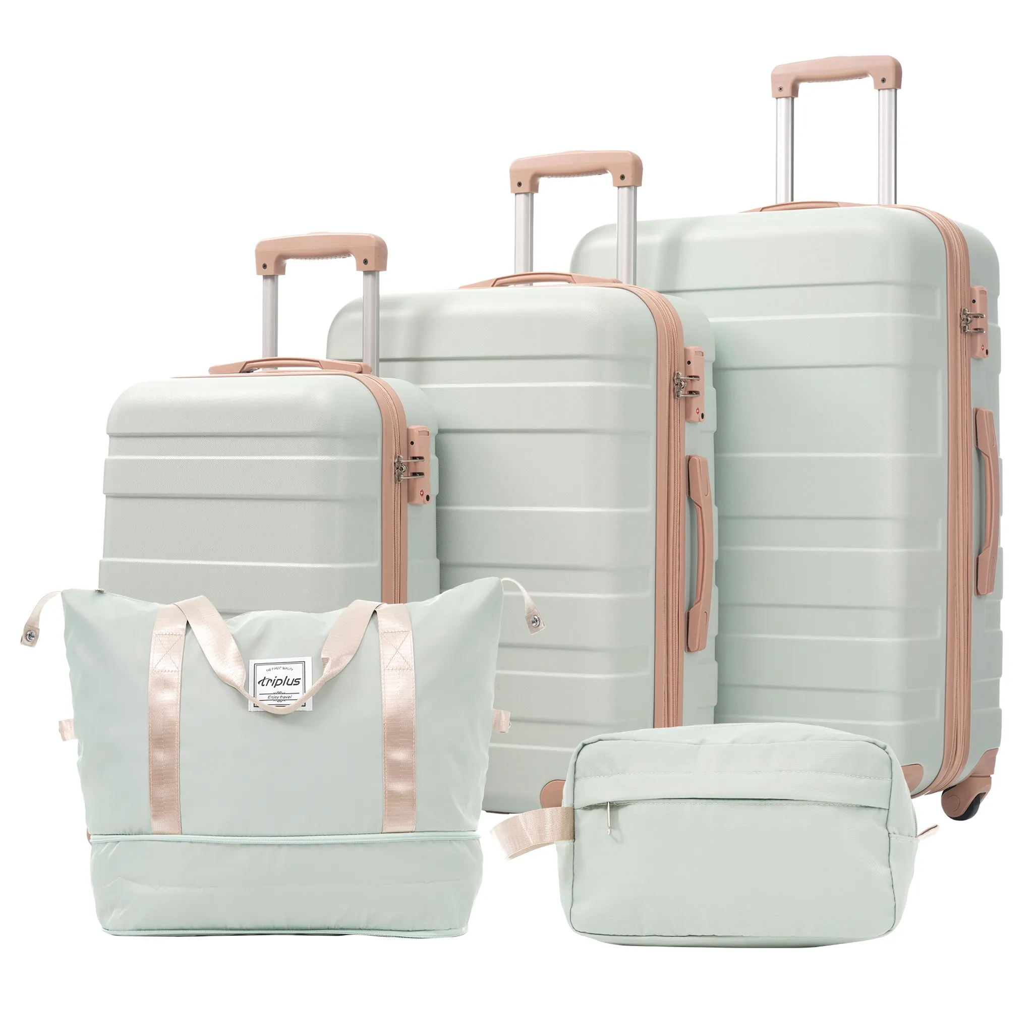 Flieks Trolley-Set mit Hartschalenkoffer, Grün