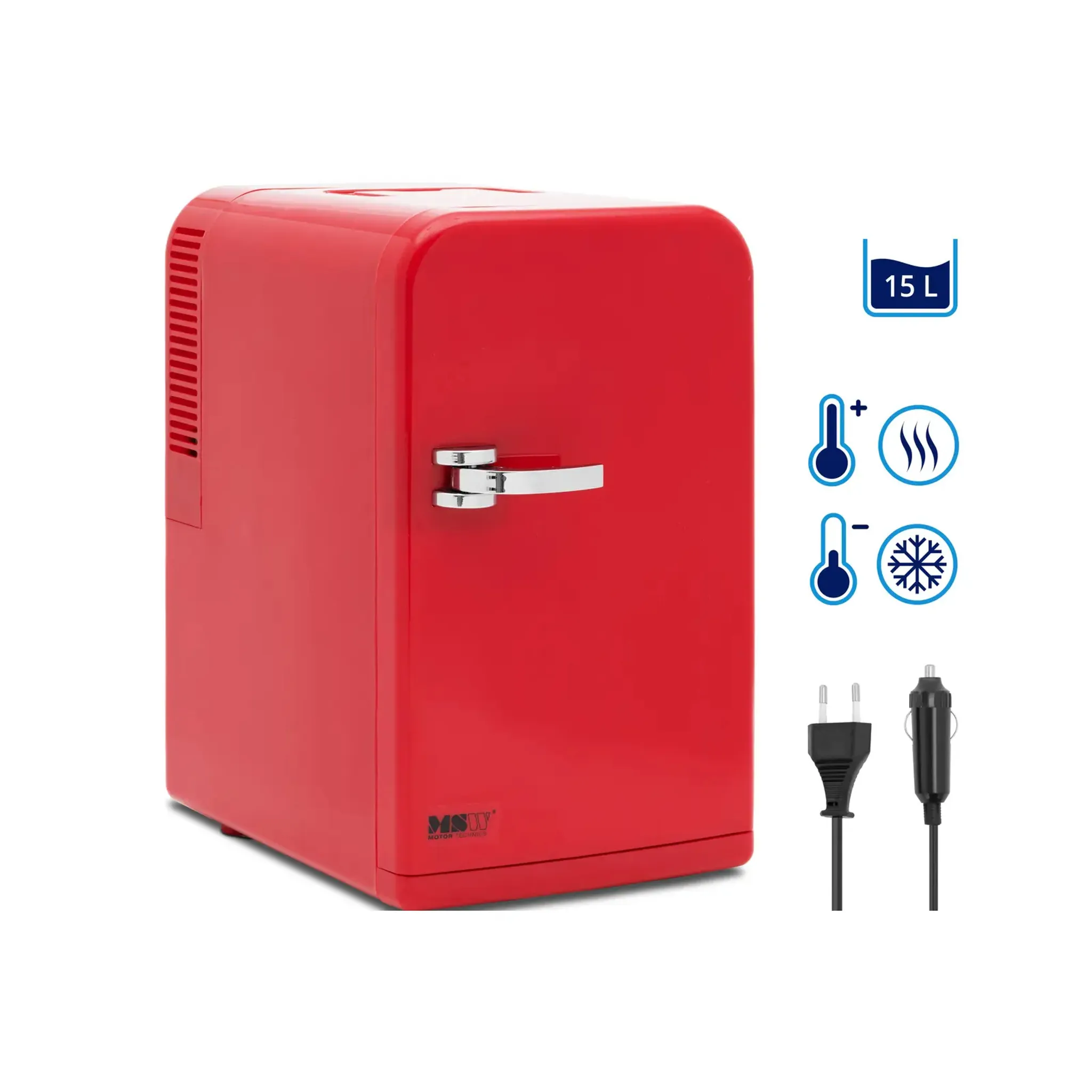 15 L Mini Kühlschrank 2 in 1 Kühl- und Heizfunktion Tragbarer Kühltruhe 27  x 33 x 38 cm Weiß + Schwarz - Costway