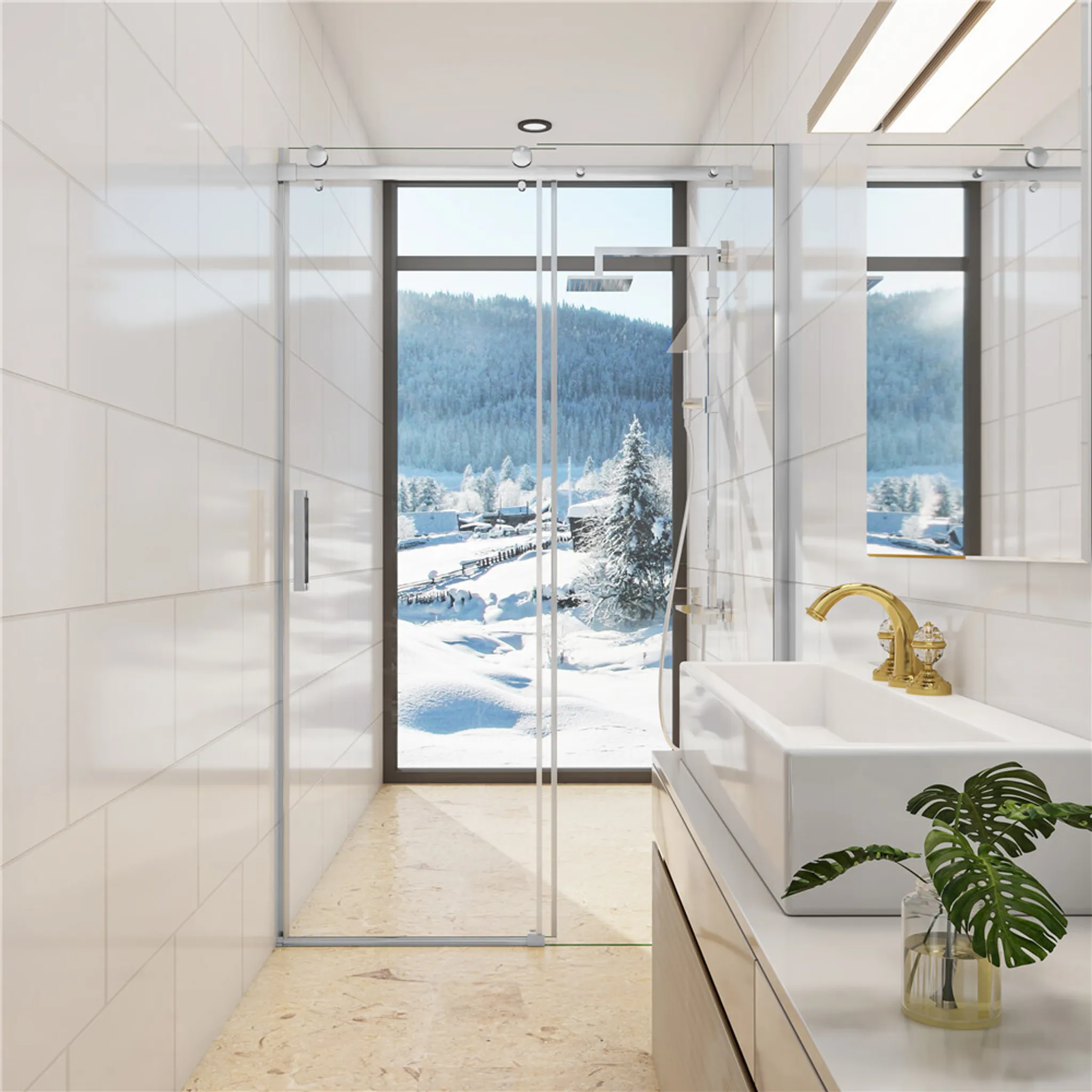 Nischentür MORA 100 X 195 Cm – Schiebetür Aus 8 Mm ESG-Sicherheitsglas Mit Easy-Clean-Beschichtung