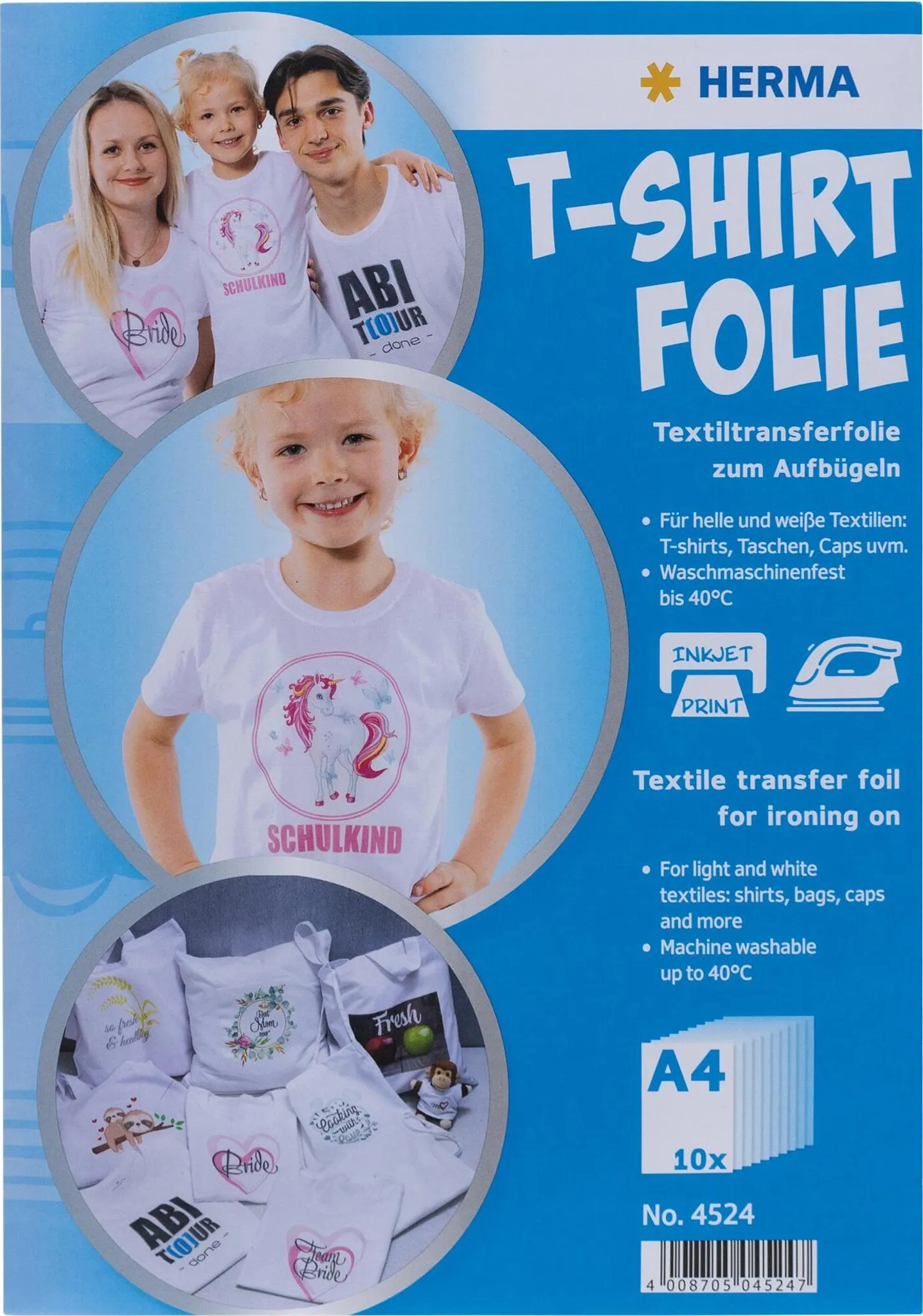 Inkjet Transferpapier Für Helle T-Shirts – A4, 20 Blatt, Für Tintenstrahl- & Laserdrucker