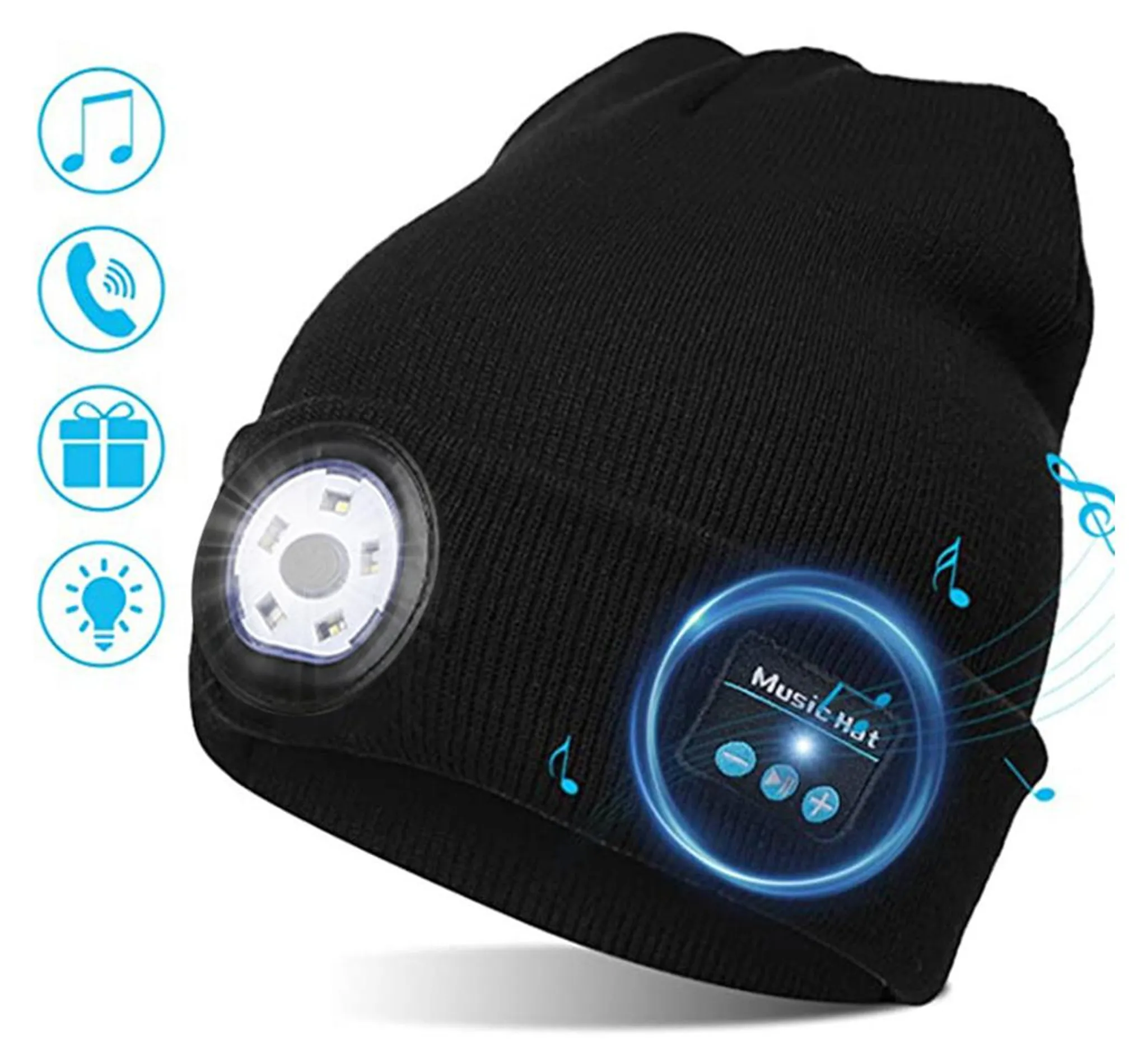 Cappello Invernale Con Luce LED Integrata, USB Ricaricabile, 3 Livelli, Rimovibile, Per Corsa E Sci, Uomo/donna - 2