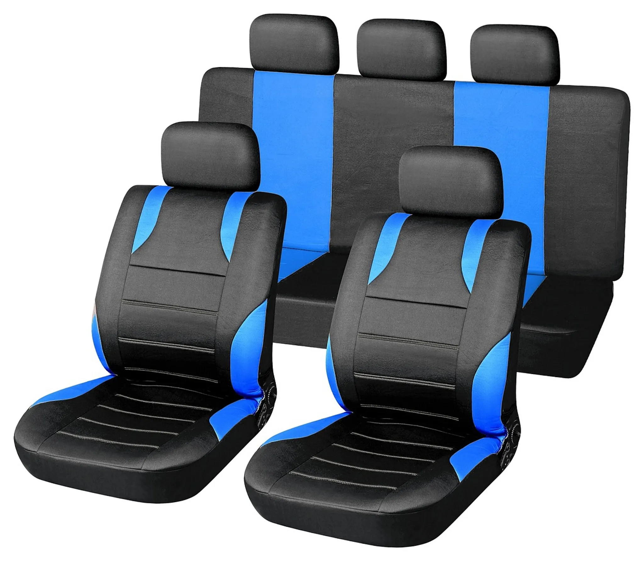ARROIO Autositzbezüge Leder Autositzbezug aus echter Seide, vorne und  hinten, universeller Auto-Kissenbezug, Auto-Innenausstattung. (Farbe :  White Blue, Size : 1xHigh Back Seat Covers) : : Auto & Motorrad