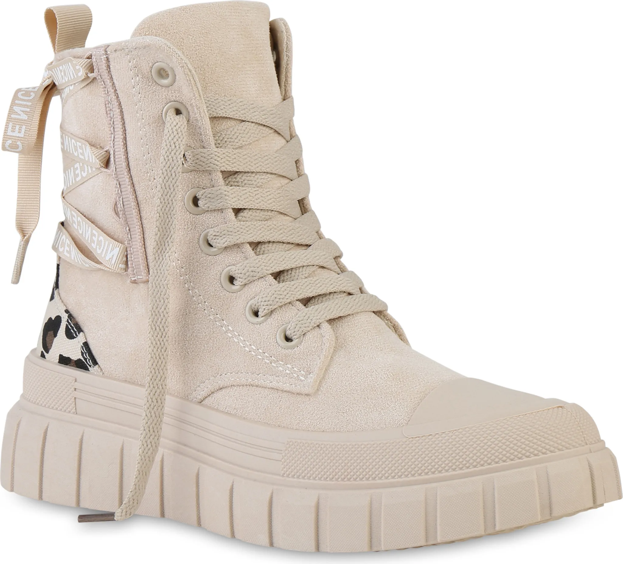 VAN HILL Damen Sneaker High Blockabsatz