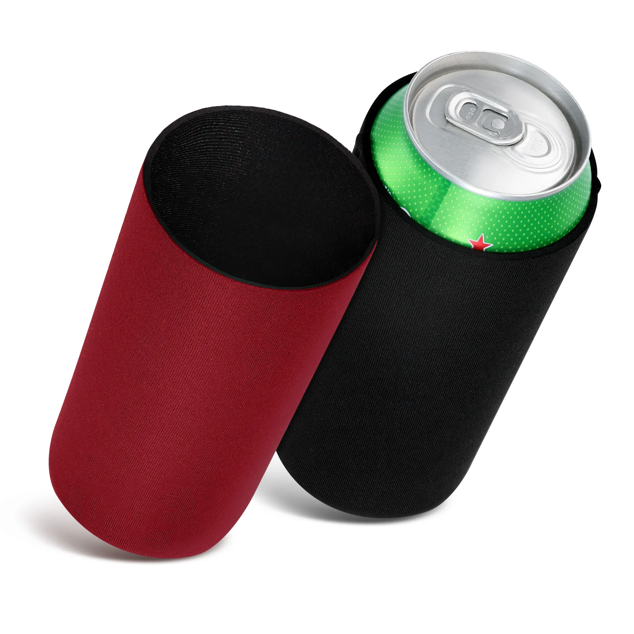 Kühler in Schwarz Rot für Bier und andere Getränke kwmobile 2x 330-500ml Flasche Flaschenkühler aus isoliertem Neopren 