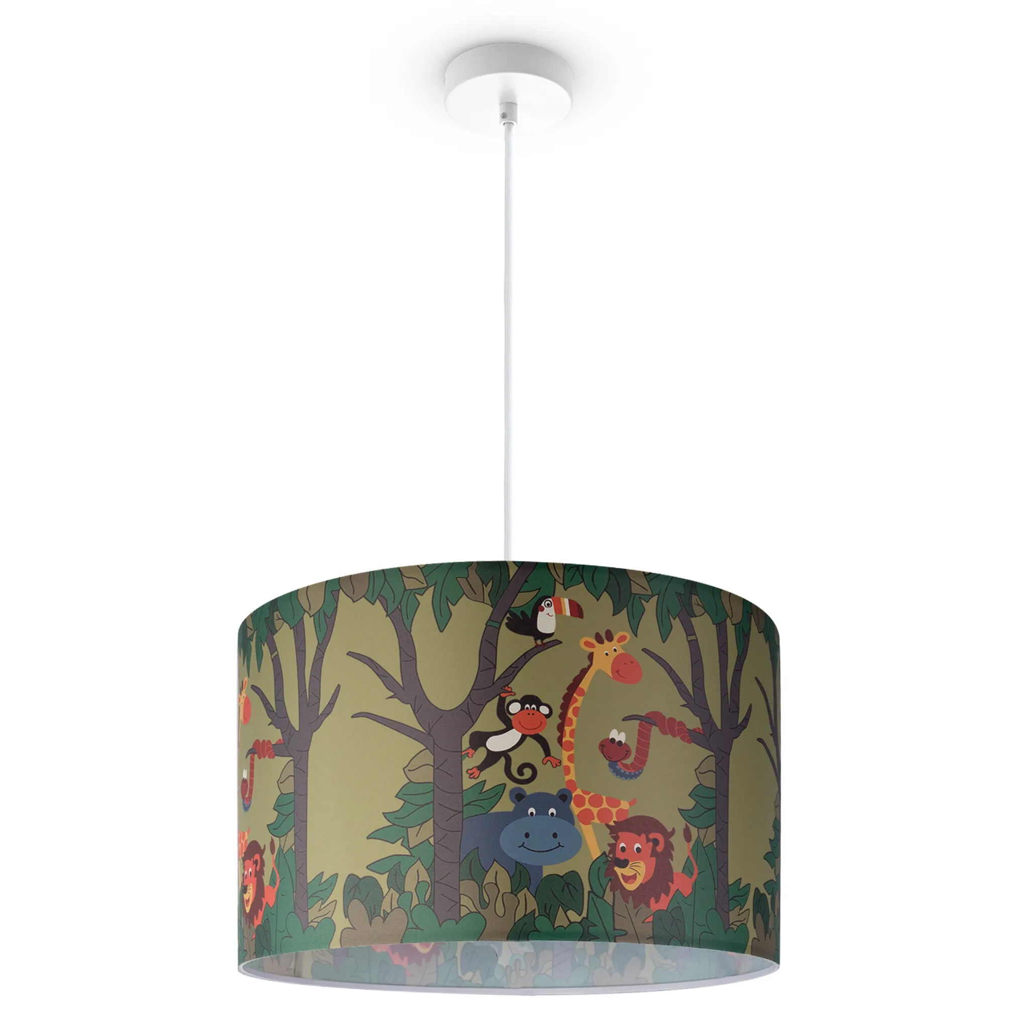 Kinderzimmer Leuchten Deckenlampe Pendelleuchte Dschungel E27 Größe LED Kinderlampe Grün Tier-Motiv / Farbe