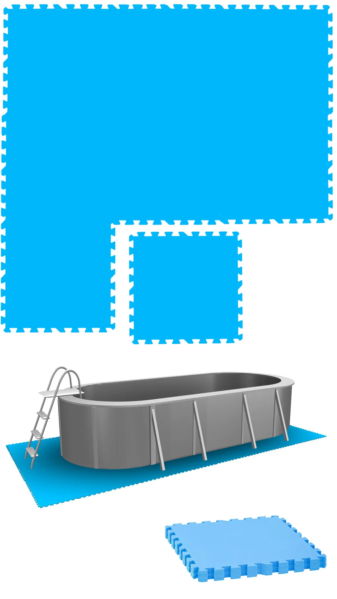 Schaumstoffmatte unter dem Pool 50 x 50 cm Blau Bestway 58220, Schwimmbäder & Zubehör \ Poolzubehör