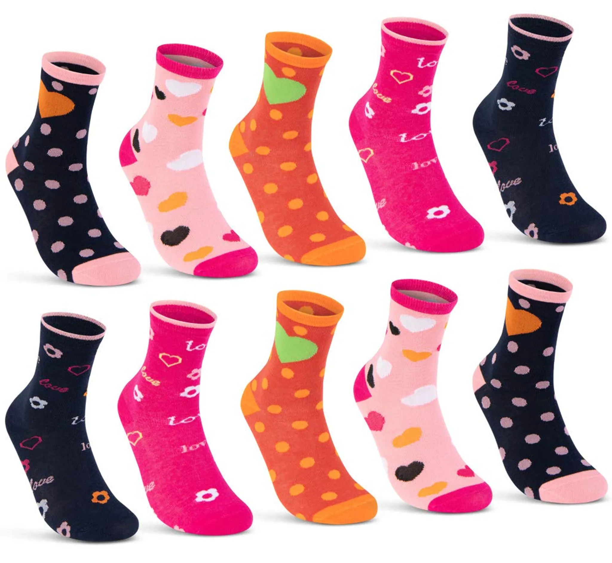 Everyday! Footstar Kinder Socken Mittelhohe Strümpfe für Mädchen und Jungen 10 Paar 