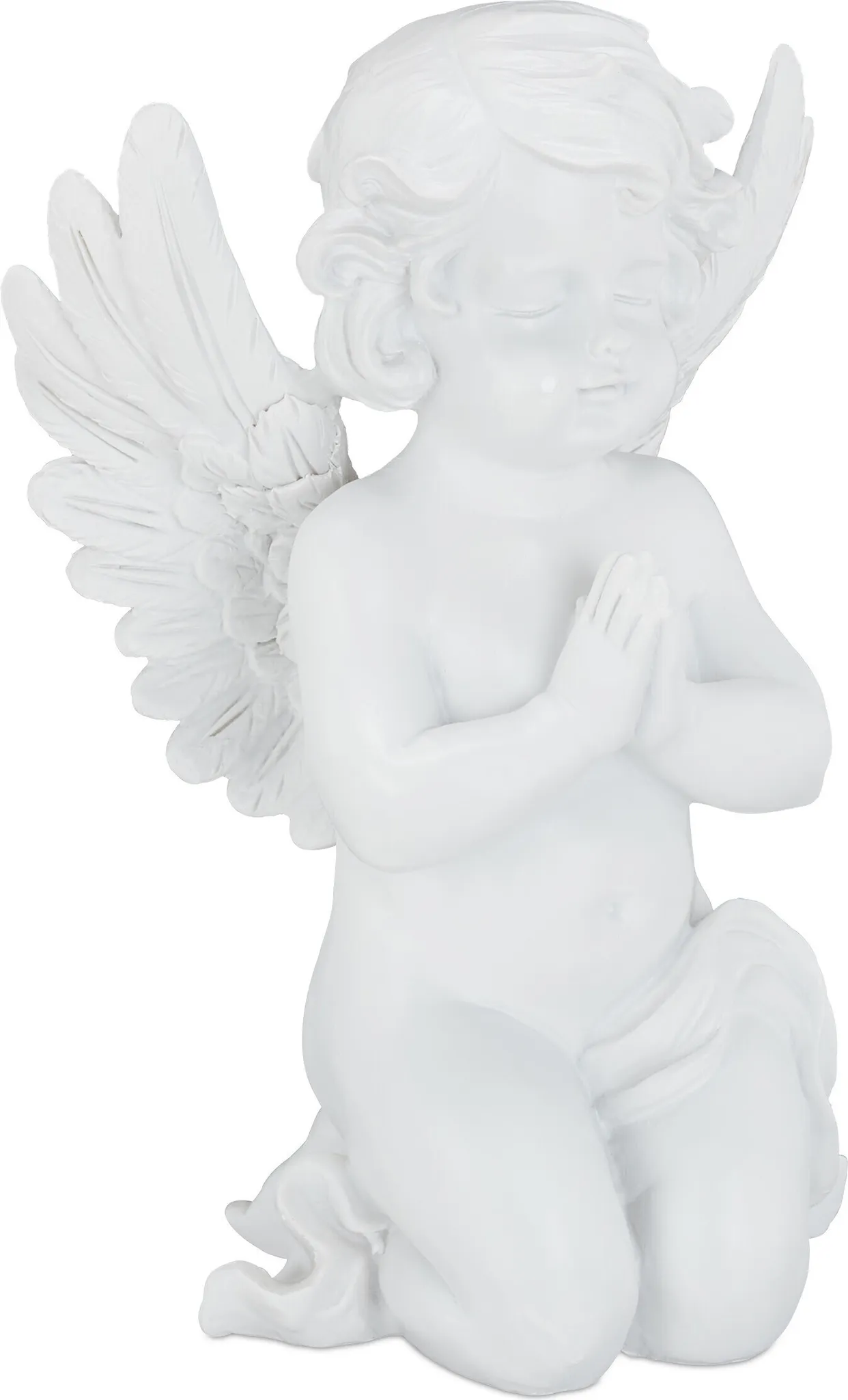 Statue Ange En Pierre Reconstituée - Déco Jardin Résistante Au Gel