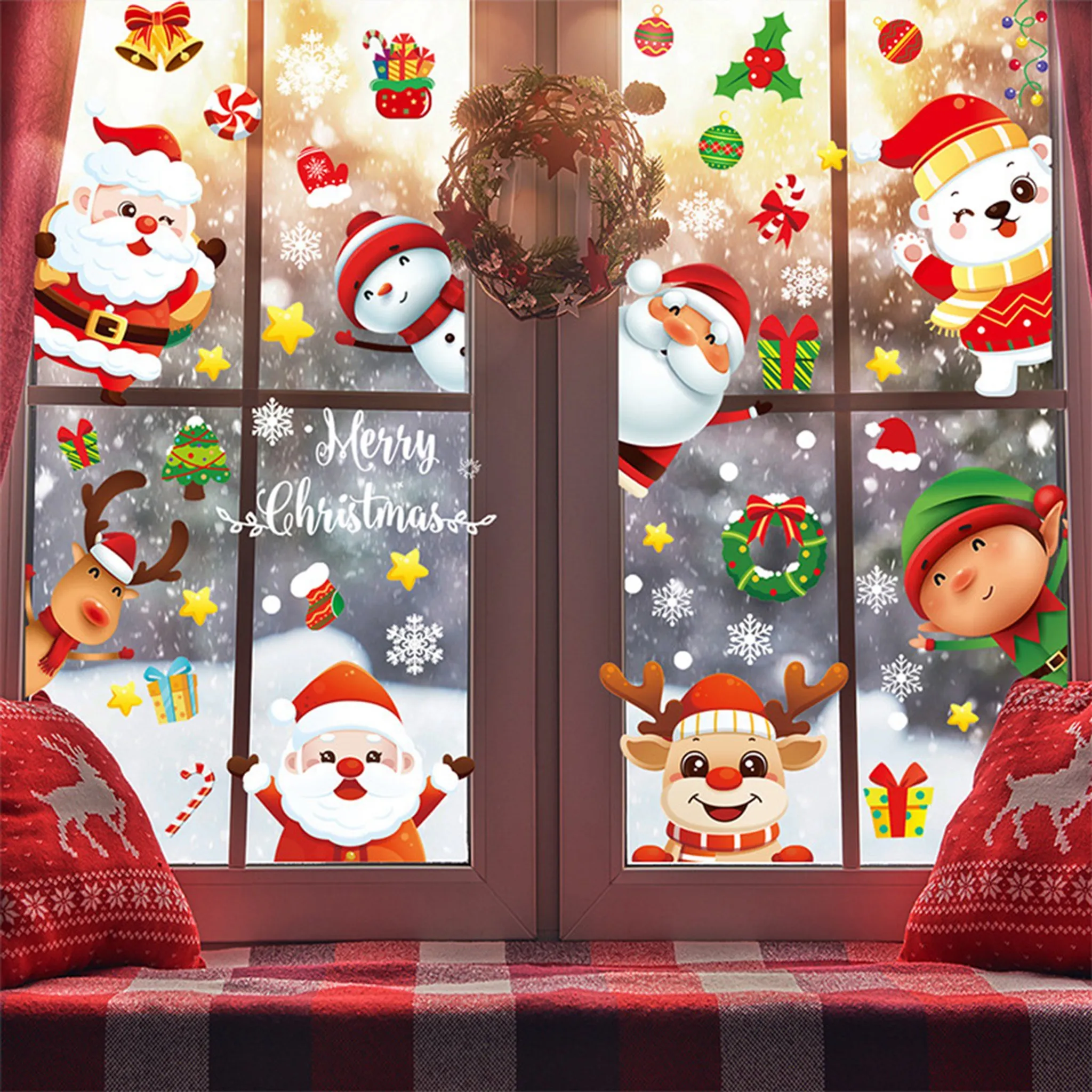 FNCF Weihnachten Fensterdeko,185 Weihnachten