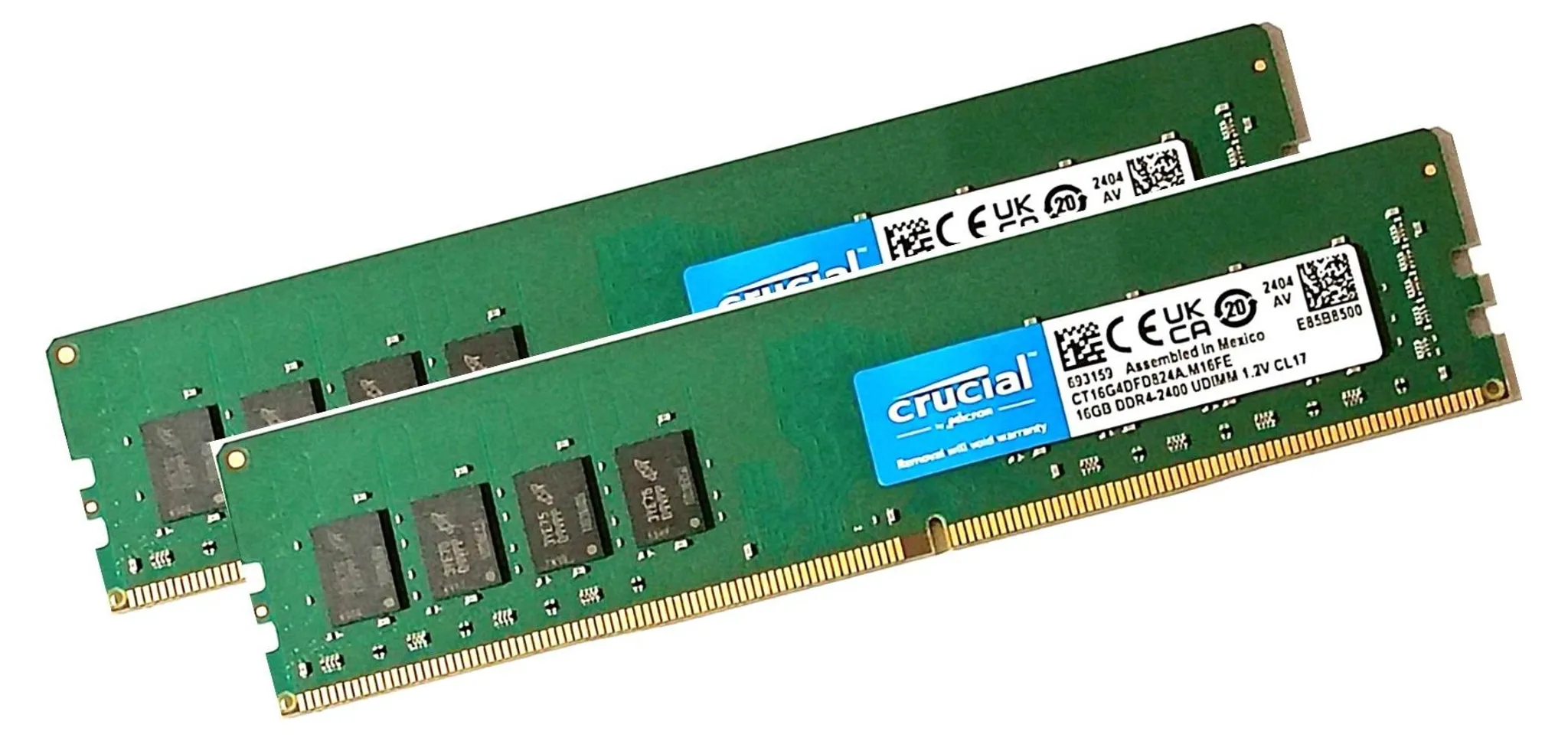 Crucial 32GB Ram Speicher 2x16GB DDR4 2400MHz UDIMM