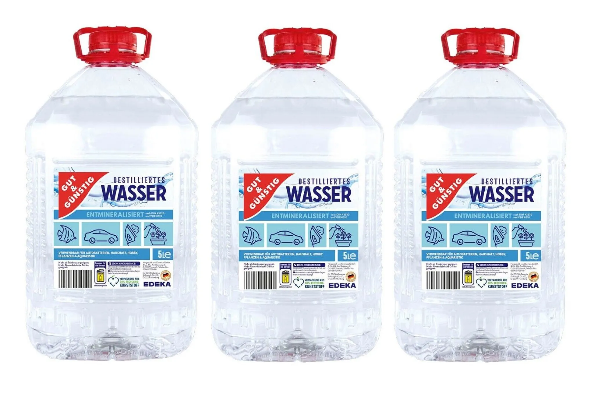 Купить Destilliertes (Дестиллиртес) Wasser 10 l в интернет-магазине  Diskontshop.eu Германия всего за 3 693 руб. в