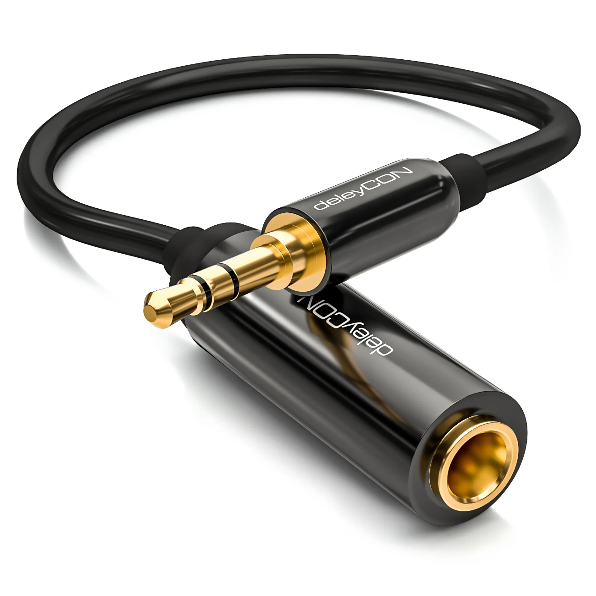 deleyCON 1x 3,5mm Klinke Splitter Audio Stereo AUX Adapter Kabel