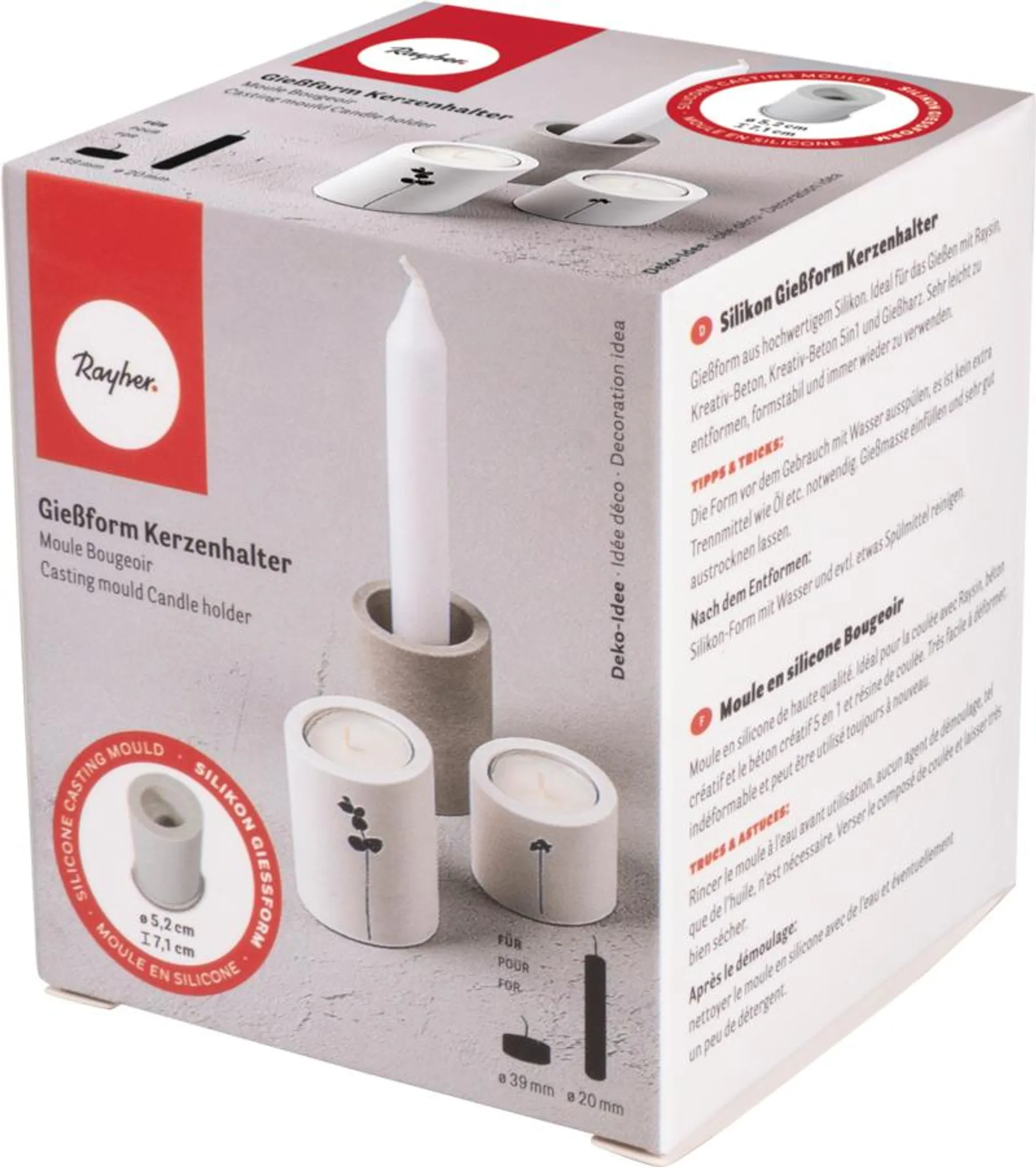 Silikonform Für Kerzenhalter – Zahlen 1-4 Gießform – DIY Harzform Für Kerzenständer, Tabletts & Kreative Deko