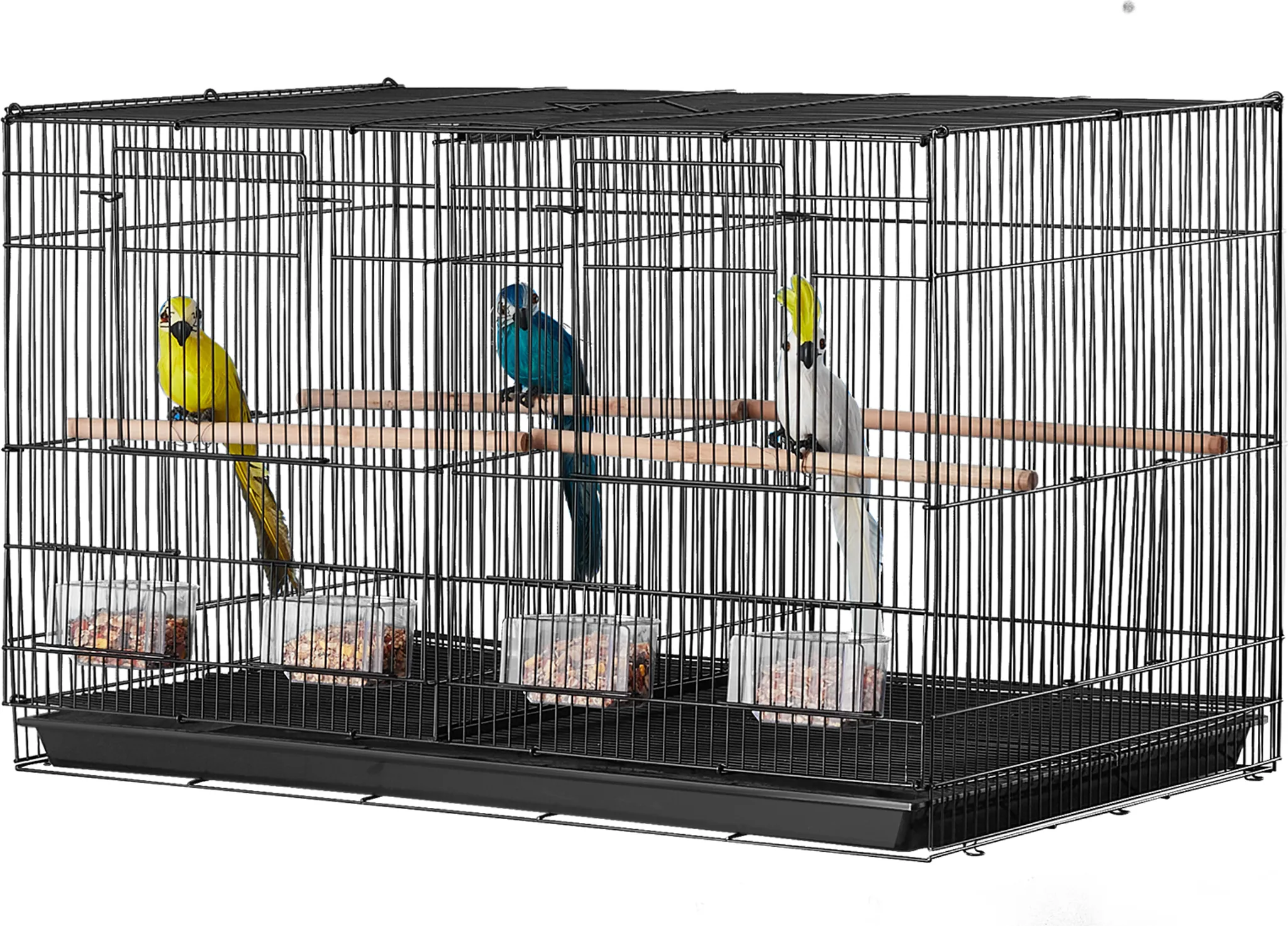 Vogelsitzstange Mit Futternapf  Holzstange Mit Edelstahlnapf Fr Papageien,  Sittiche & Kanarienvgel
