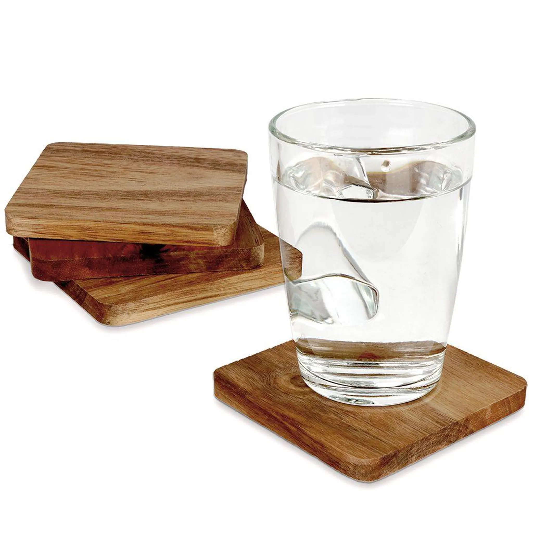 Holz Untersetzer Rund für Gläser, Untersetzer aus Akazienholz und