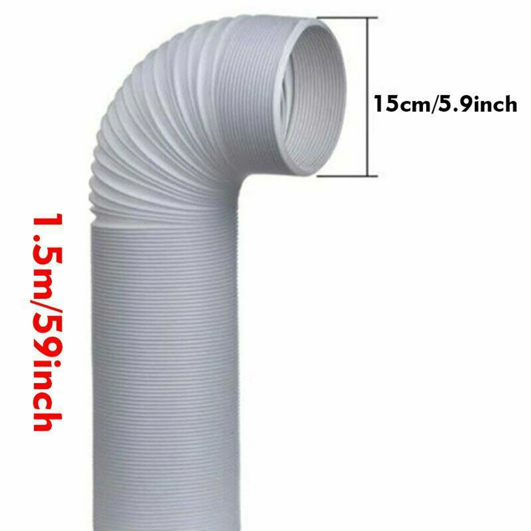 Schlauch für mobile lokale Klimaanlage, 2 m flexibler PVC-Ablaufschlauch  für Installation/gegen den Uhrzeigersinn (Ø13
