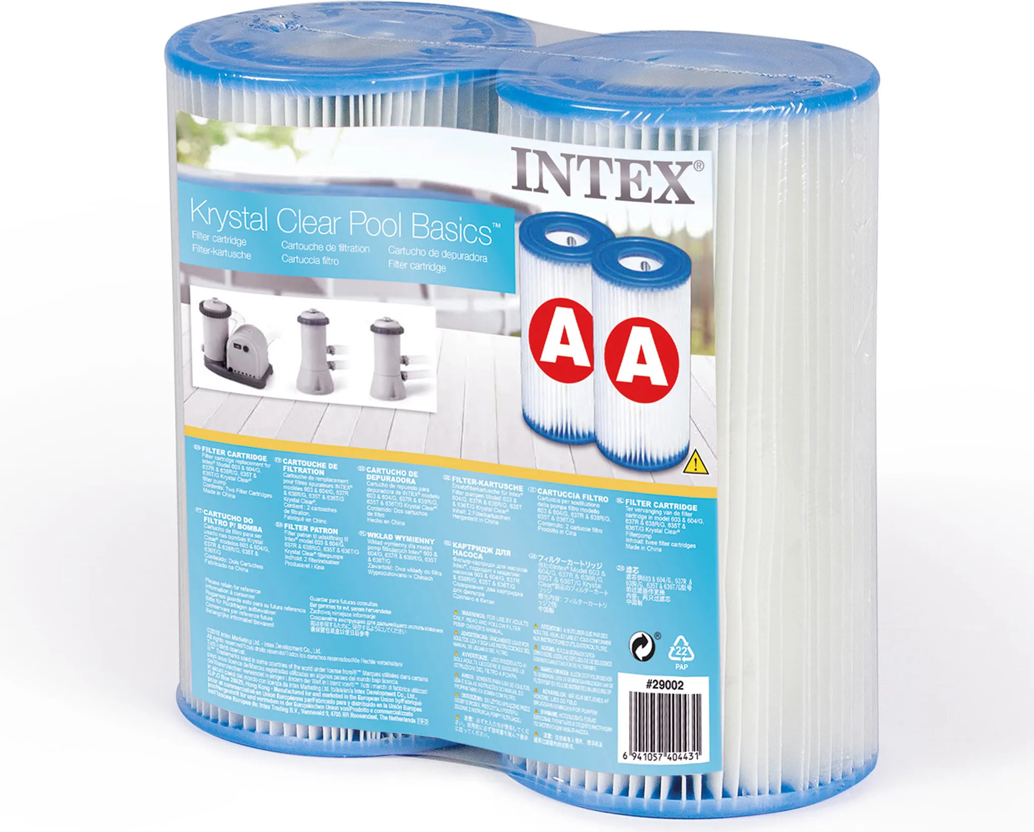 Intex Easy Set Pool Filterkartuschen - 2-tlg. Ersatzfilter Für Regelmäßige Poolwartung