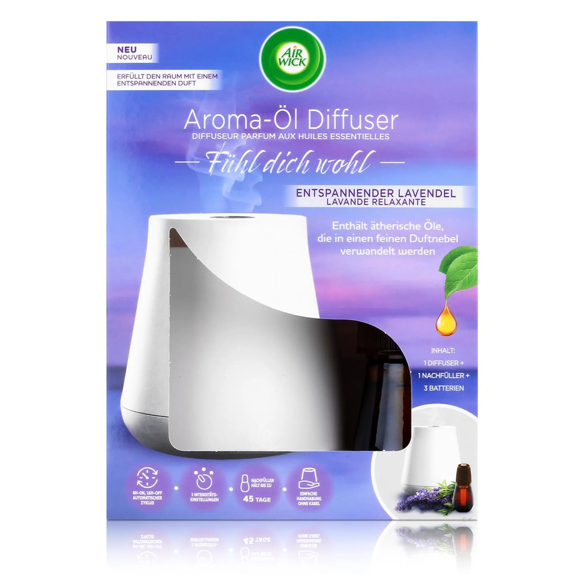 Air Wick Aroma-Öl Diffuser Starter-Set Entspannender Lavendel 20ml