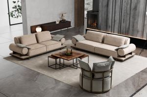 Luxus Sofagarnitur Sofa Garnitur Sofas 4 3 1 Sitzer Beige 3tlg Set JVmoebel