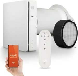 AV-TTW5-W smartes, lokales, wandmontiertes Wärmerückgewinnungsgerät mit Feuchtigkeitssensor, WiFi, Tuya