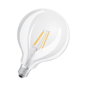 OSRAM LED-Lampen, klassische Ballform, 60 Watts Ersatz, E27, G125, 2700 Kelvin, Warm weiß, Klares Glas, single Pack