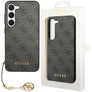 Guess 4G Chain Charms Collection Hardcase Hülle Cover für Samsung Galaxy S23 Grau