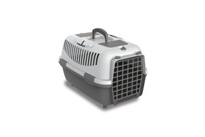 Nomade 2 Hundebox - Transportbox für kleine Hunde und Katzen - 55 x 35 x 35 cm - Kann bis zu 8 kg tragen. Türen aus Kunststoff Grau