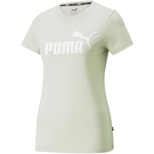 PUMA Essentials Logo Heather T-Shirt Damen spring moss heather M
