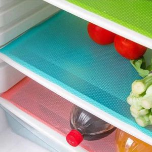 FNCF Modische Kühlschrankmatten,antibakteriell, Anti-Schimmel, Anti-Feuchtigkeit, Matte für Einlegeboden des Kühlschranks, 4 Stück, Blau