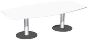 Konferenztisch, bootsform, verschiedene Größen und Farben, Farbe Dekor:Weiß, Größe Tischplatte:240 x 120 cm