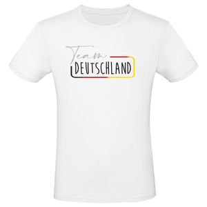 WM EM Fan Shirt Deutschland 100% Baumwolle T-Shirt Fanartikel Herren Damen Fan-Shirt , Größe wählen:XXL, Motiv wählen:Team Deutschland 4