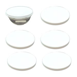 6 Stück Deckel Ø 14,5 cm in weiß passend für Ø 14 cm Melamin- Salat- und Glasschüsseln
